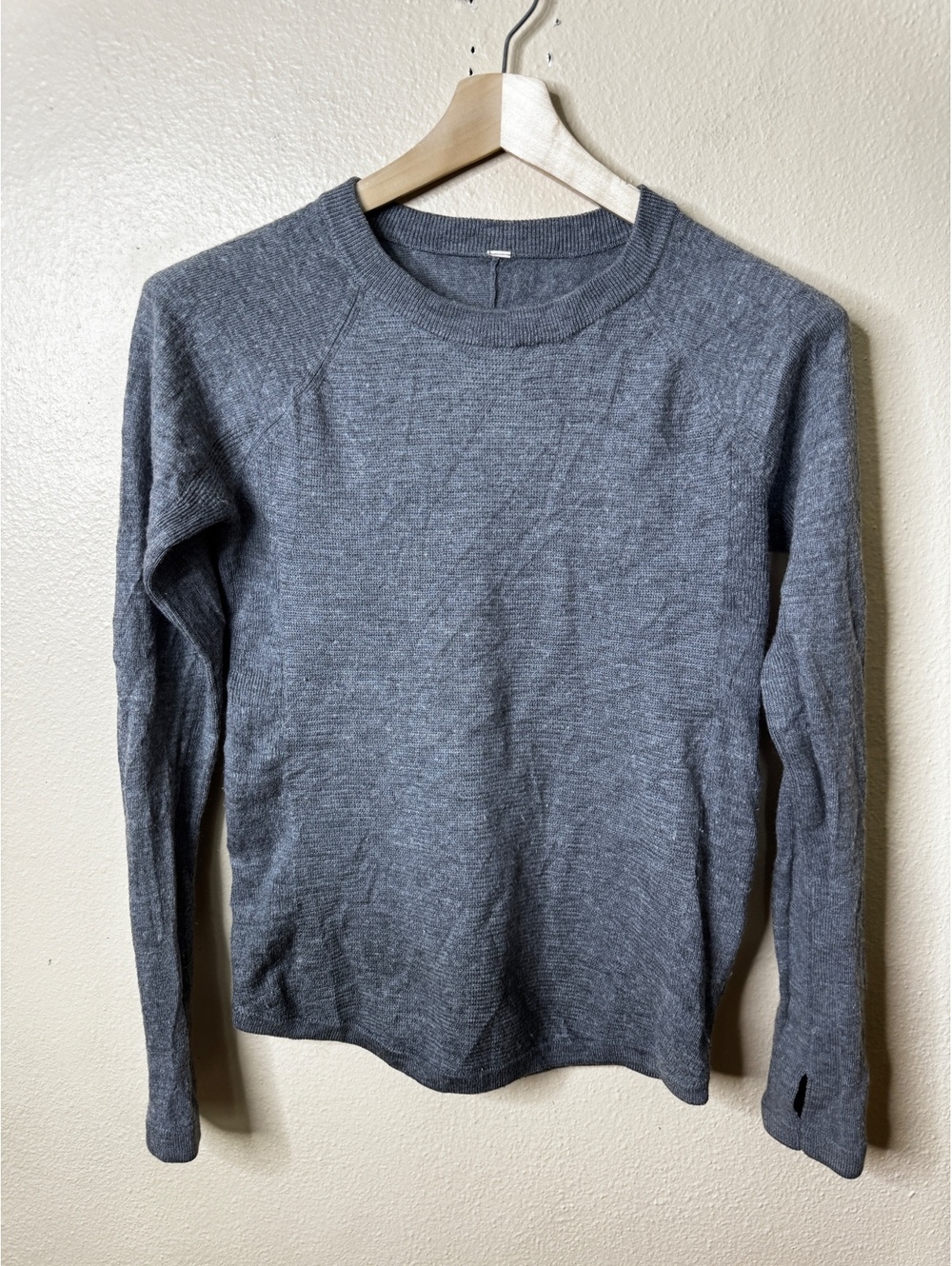 Lululemon Sweater Womens 6 Gray Merino Wool Crewneck